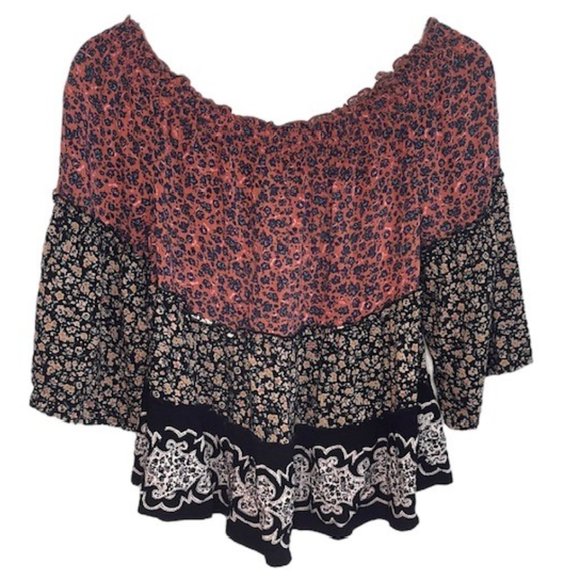 Aeropostale Boho Off the Shoulder Woven Floral Top NWT Size S - Picture 1 of 7
